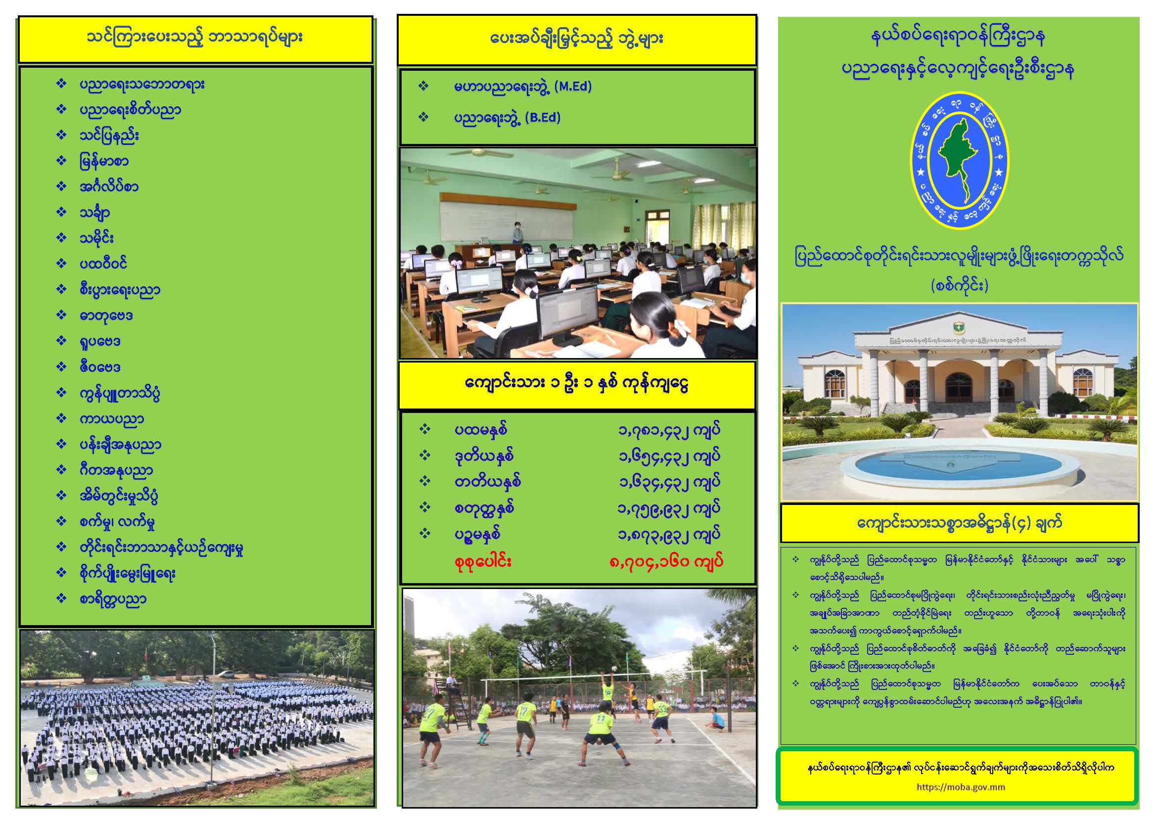 ပညာရေးနှင့်လေ့ကျင့်ရေးဦးစီးဌာန၊ ပြည်ထောင်စုတိုင်းရင်းသားလူမျိုးများ ဖွံ့ဖြိုးရေး တက္ကသိုလ် (စစ်ကိုင်း)